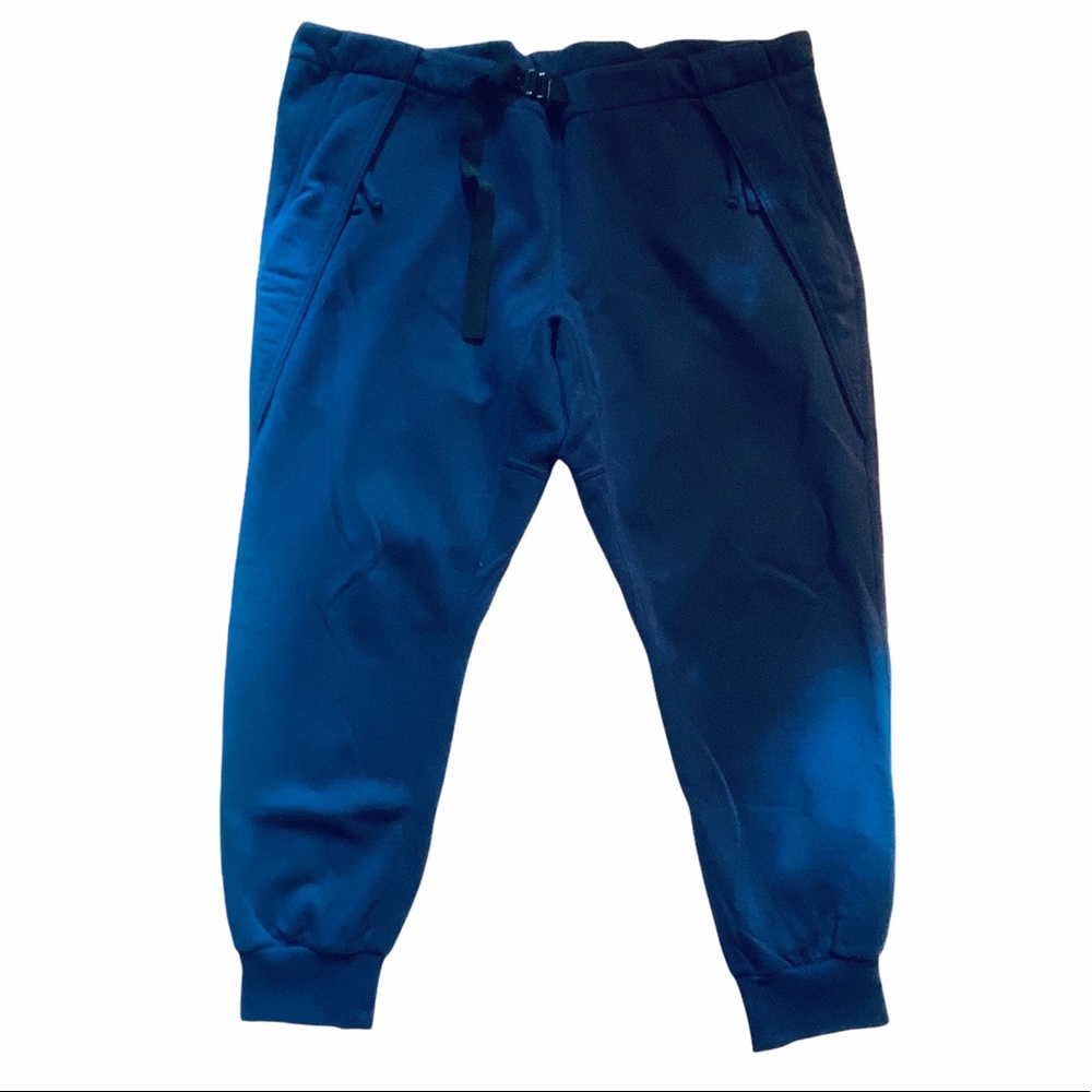 Men’s Stella McCartney Belted Waist Zip Pocket Joggers Sweatpants Navy Blue